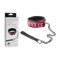 LUXURY FETISH COLLAR WITH LEASH PINK LUXURY FETISH COLLAR WITH LEASH PINK